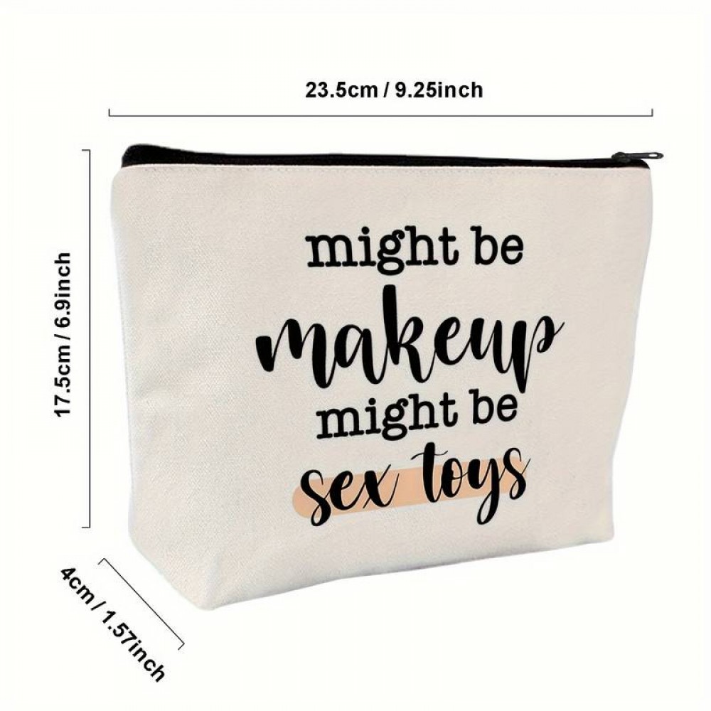 Petite pochette universelle de maquillage ou accessoires avec texte amusant - Beige clair