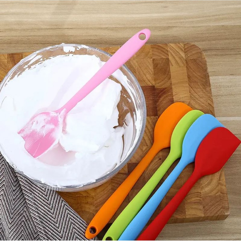 Petite spatule en silicone souple - Spatule de cuisine résistante à la chaleur pour pâtisserie - Orange