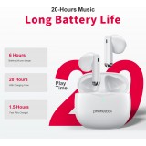 PhoneLook Pods 2 - Ecouteurs Bluetooth 5.3 sans fil TWS In-Ear ENC + boîte de chargement - Blanc