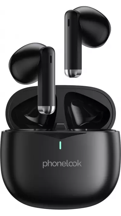 PhoneLook Pods 2 - Ecouteurs Bluetooth 5.3 sans fil TWS In-Ear ENC + boîte de chargement - Noir