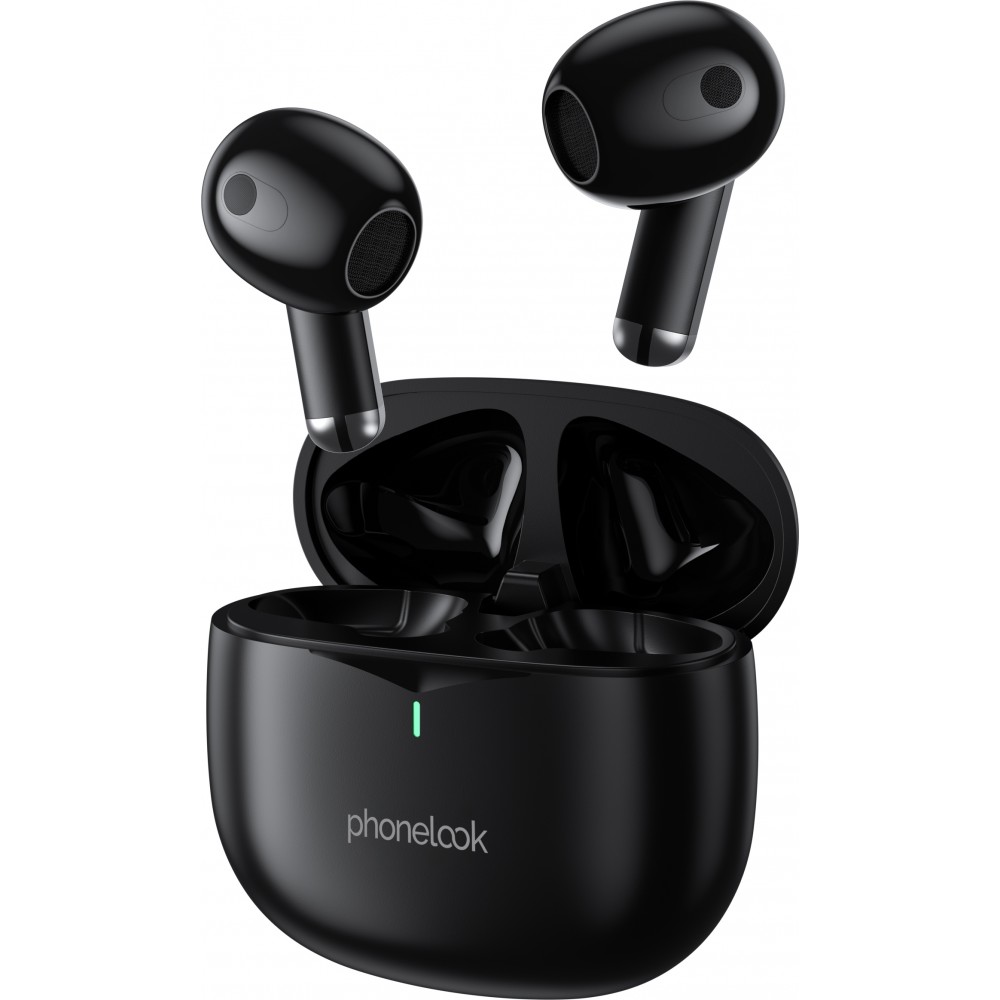PhoneLook Pods 2 - Ecouteurs Bluetooth 5.3 sans fil TWS In-Ear ENC + boîte de chargement - Noir