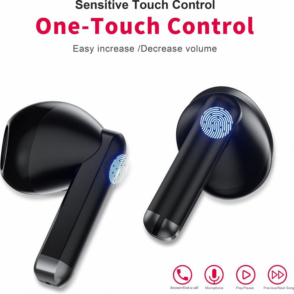 PhoneLook Pods 2 - Ecouteurs Bluetooth 5.3 sans fil TWS In-Ear ENC + boîte de chargement - Noir