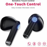 PhoneLook Pods 2 - Ecouteurs Bluetooth 5.3 sans fil TWS In-Ear ENC + boîte de chargement - Noir