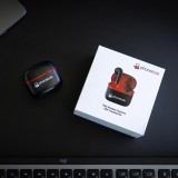 PhoneLook Pods "In-Ear" - Ecouteurs sans fil Bluetooth 5.0 intra-auriculaire avec microphone + étui de chargement sans fil + embouts en silicone - Noir
