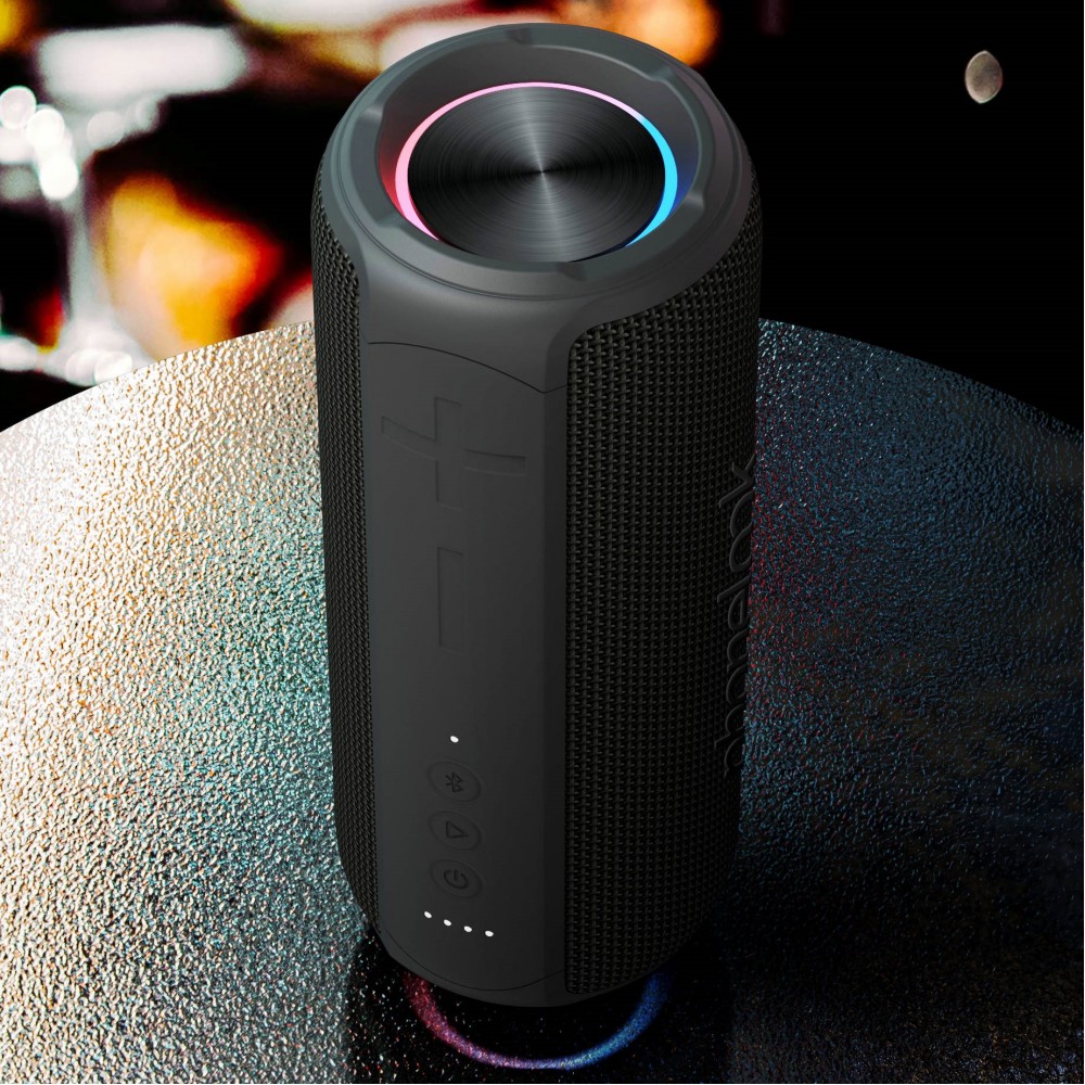 PhoneLook Soundbox LED - Enceinte Bluetooth portable sans fil étanche avec jeu de lumière (12W, USB-C)