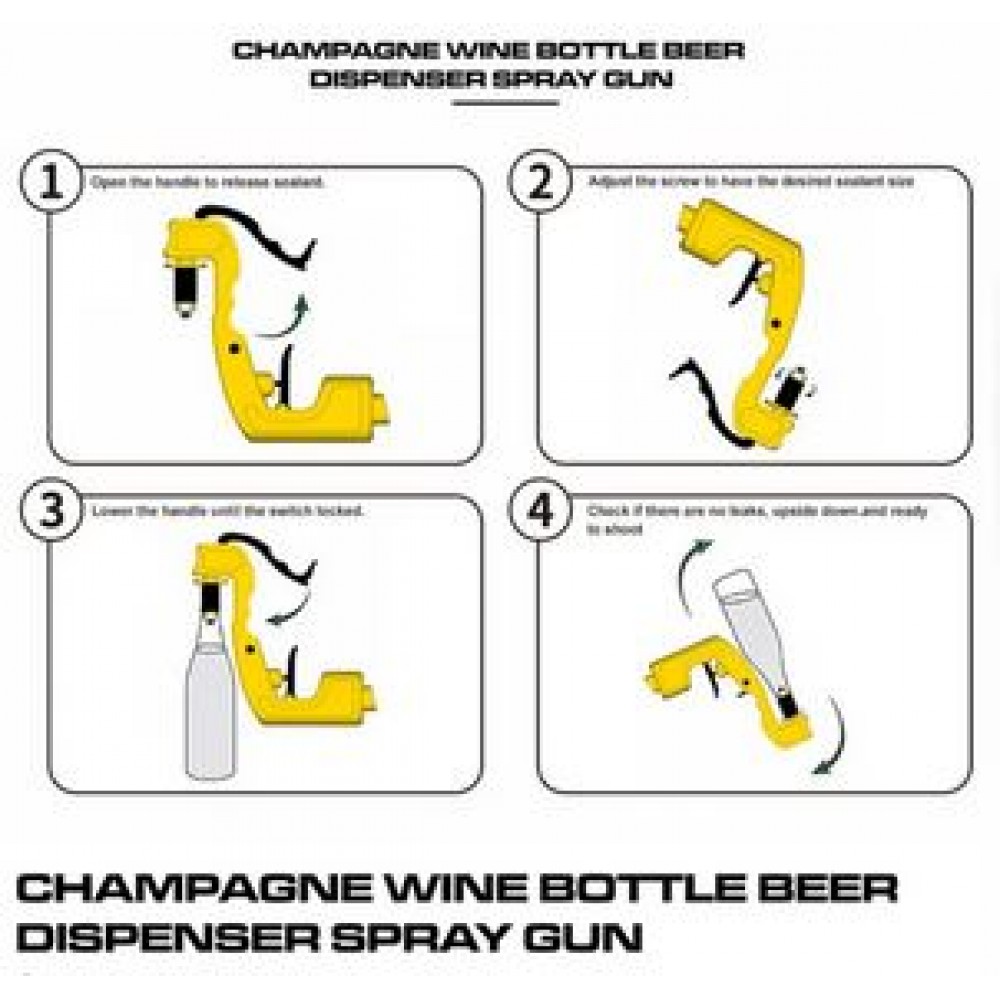 Champagner Bier Getränke Spritz-Pistole für Partys - Gold