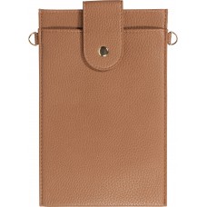 Pochette a bandouliere universelle pour smartphone en cuir vegetal avec laniere en cuir vegetal Brun Acheter sur PhoneLook