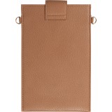 Elegante universelle Smartphone Umhängetasche aus veganem Leder inkl. Umhängegurt aus Leder (vegan) - Braun
