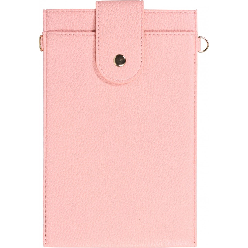 Pochette à bandoulière universelle pour smartphone en cuir végétal avec lanière en cuir (végétal) - Rose