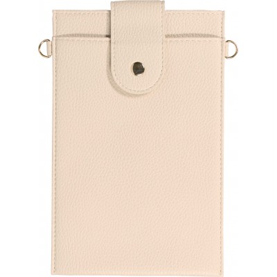 Pochette à bandoulière universelle pour smartphone en cuir végétal avec lanière en cuir (végétal) - Sable