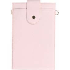 Pochette à bandoulière universelle pour smartphone en cuir végétal avec lanière en cuir (végétal) - Violet clair