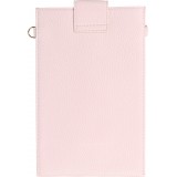 Pochette à bandoulière universelle pour smartphone en cuir végétal avec lanière en cuir (végétal) - Violet clair