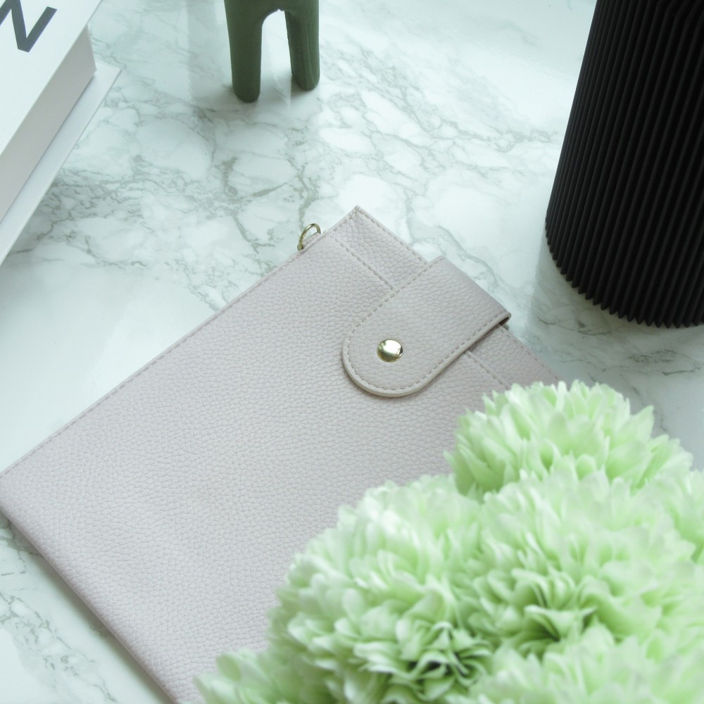 Pochette à bandoulière universelle pour smartphone en cuir végétal avec lanière en cuir (végétal) - Violet clair