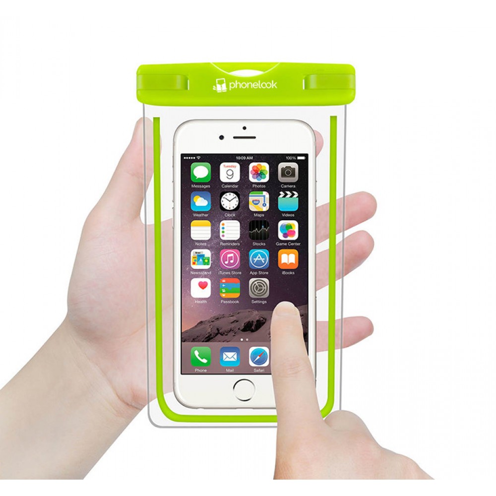 Pochette étanche waterproof pour smartphone avec capacité tactile PhoneLook - Vert