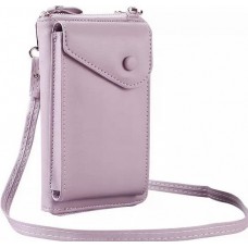 Pochette téléphone porte-monnaie 2 en 1 avec lanière amovible - Violet