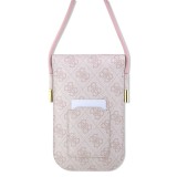 Pochette universelle Guess avec lanière bandoulière et porte-carte intégrés - Rose clair