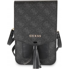 Universaltasche/kleine Tasche von Guess mit Monogramm aus Kunstleder und integriertem Riemen - Schwarz/grau