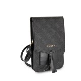 Universaltasche/kleine Tasche von Guess mit Monogramm aus Kunstleder und integriertem Riemen - Schwarz/grau