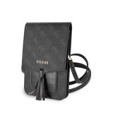 Universaltasche/kleine Tasche von Guess mit Monogramm aus Kunstleder und integriertem Riemen - Schwarz/grau
