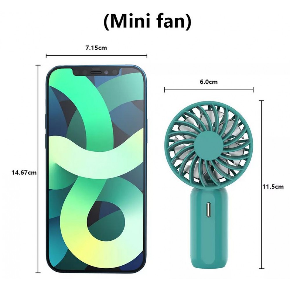 Pocket mini ventilateur à main pour les déplacements - puissance réglable à  3 niveaux avec accu - Vert foncé - Acheter sur PhoneLook