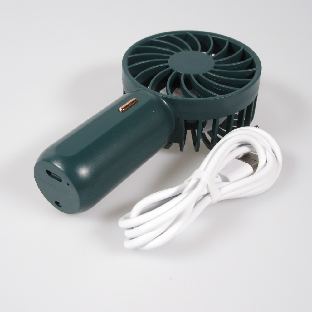 Pocket mini ventilateur à main pour les déplacements - puissance réglable à 3 niveaux avec accu - Vert foncé