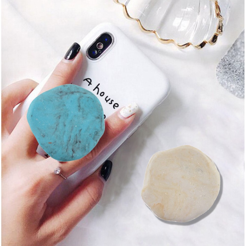 Pop Socket pierre - Support de doigt interchangeable pour Smartphone / Tablettes - Beige