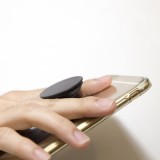 Pop Socket - Austauschbare Finger & Einhand Halterung für Smartphone / Tablets - Schwarz