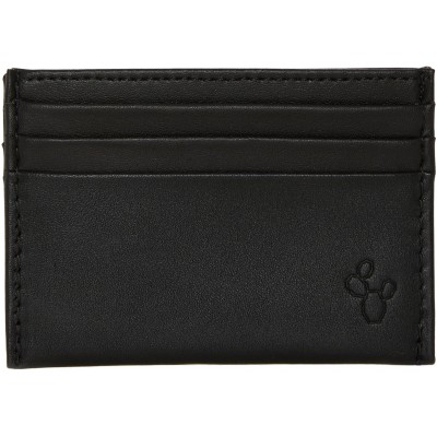 Porte-carte de vacances format européen 6 cartes en cuir de cactus véritable - Noir