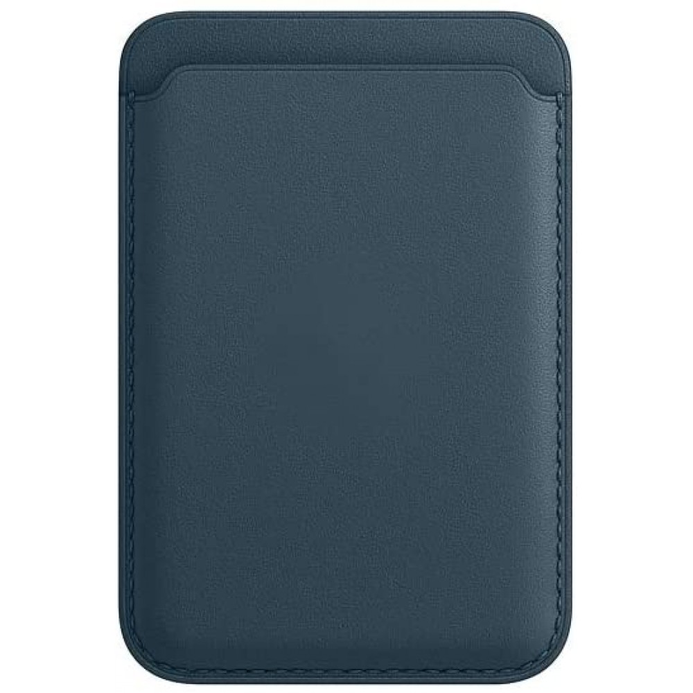 Porte-cartes magnétique wallet en cuir - Compatible avec Apple MagSafe - Bleu