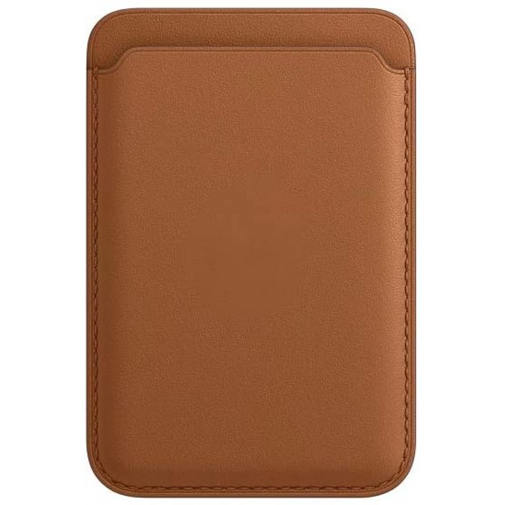 Porte-cartes magnétique wallet en cuir - Compatible avec Apple MagSafe - Brun