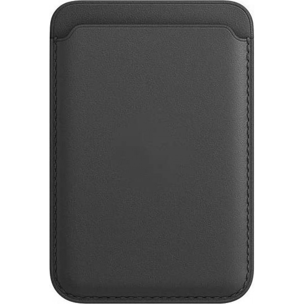 Porte-cartes magnétique wallet en cuir - Compatible avec Apple MagSafe - Noir