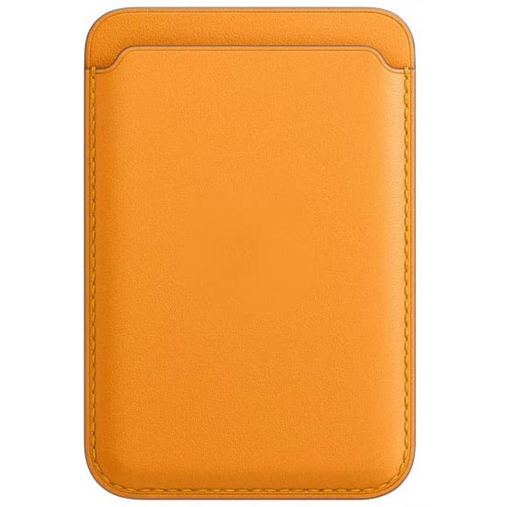 Porte-cartes magnétique wallet en cuir - Compatible avec Apple
