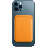 Porte-cartes magnétique wallet en cuir - Compatible avec Apple MagSafe - Orange