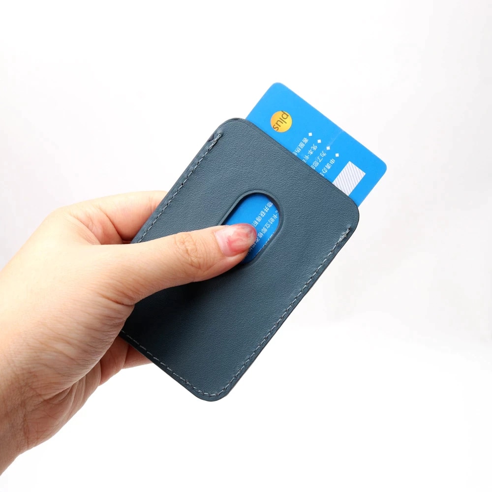 Porte-cartes magnétique wallet en cuir - Compatible avec Apple MagSafe - Vert