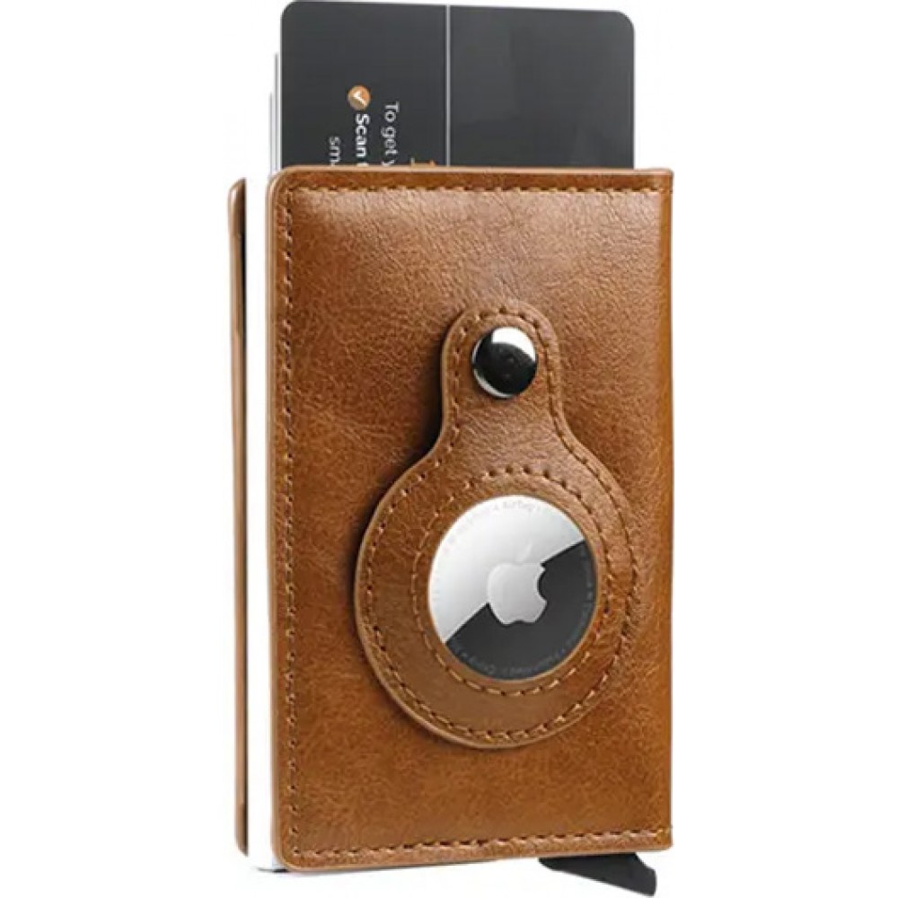 Porte-cartes et support AirTag 2 en 1 avec bloqueur RFID cuir synthétique -  Noir - Acheter sur PhoneLook