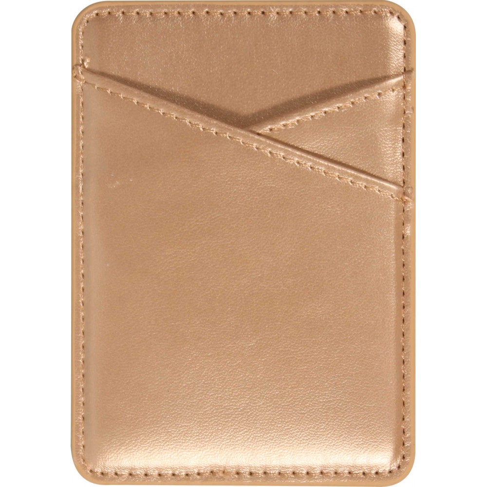 Porte-cartes magnétique universel en similicuir pour smartphones Apple MagSafe & Android - Or
