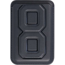 Magnetischer Kartenhalter wallet MagSafe veganes Leder mit starkem Magneten und integriertem Klappständer - Dunkelblau