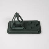 Porte-cartes magnétique wallet MagSafe cuir végan avec aimant fort et support pliable intégré - Vert foncé