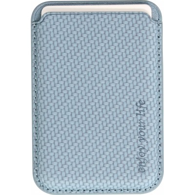 Magnetischer Kartenhalter Wallet Carbon Effekt - Kompatibel mit Apple MagSafe - Blau