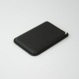 Porte-cartes magnétique wallet effet carbone - Compatible avec Apple MagSafe - Noir