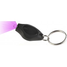Universeller Schlüsselanhänger / Schlüsselring - UV Licht Lampe (Ultra Violet) - Schwarz