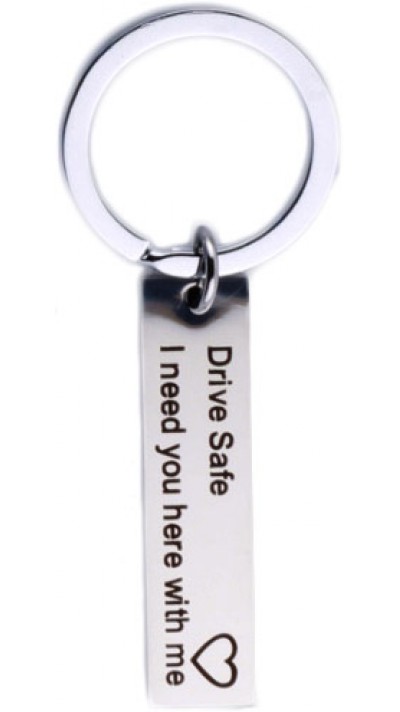 Porte-clés / bijoux universel - "Drive Safe" - love heart cadeau - Argent