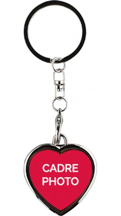 Porte-clés / bijoux universel - Cadre photo custom personnalisable - Argent