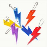 Porte-cl&eacute;s de s&eacute;curit&eacute; r&eacute;fl&eacute;chissant pour enfants - pendentif pour sac d'&eacute;cole - Jaune