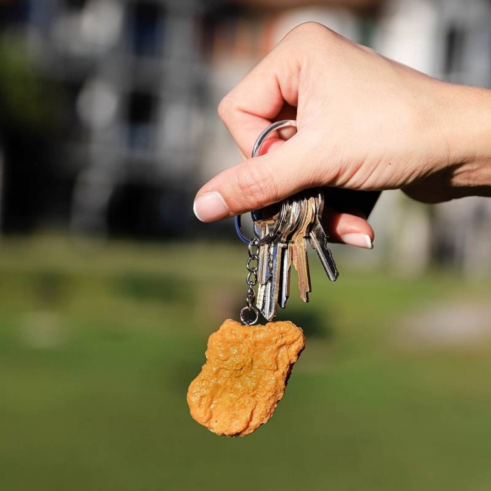 Porte-clés décoratif ultra réaliste Chicken Nugget pour trousseau de clés