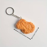 Porte-clés décoratif ultra réaliste Chicken Nugget pour trousseau de clés