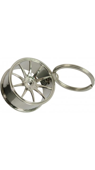 Porte-clés jantes de haute qualité Metal Sport Turbo Drift Key-chain Car Wheel - Argent