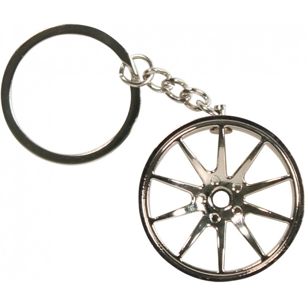 Porte-clés jantes de haute qualité Metal Sport Turbo Drift Key-chain Car Wheel - Argent