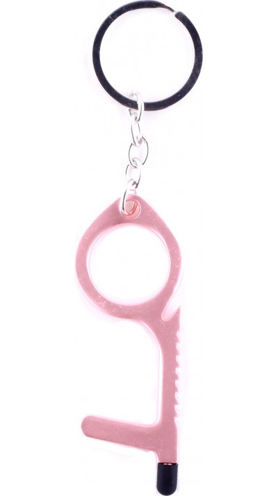 Porte-clés ouvre-porte sans contact avec embout tactile - Rose