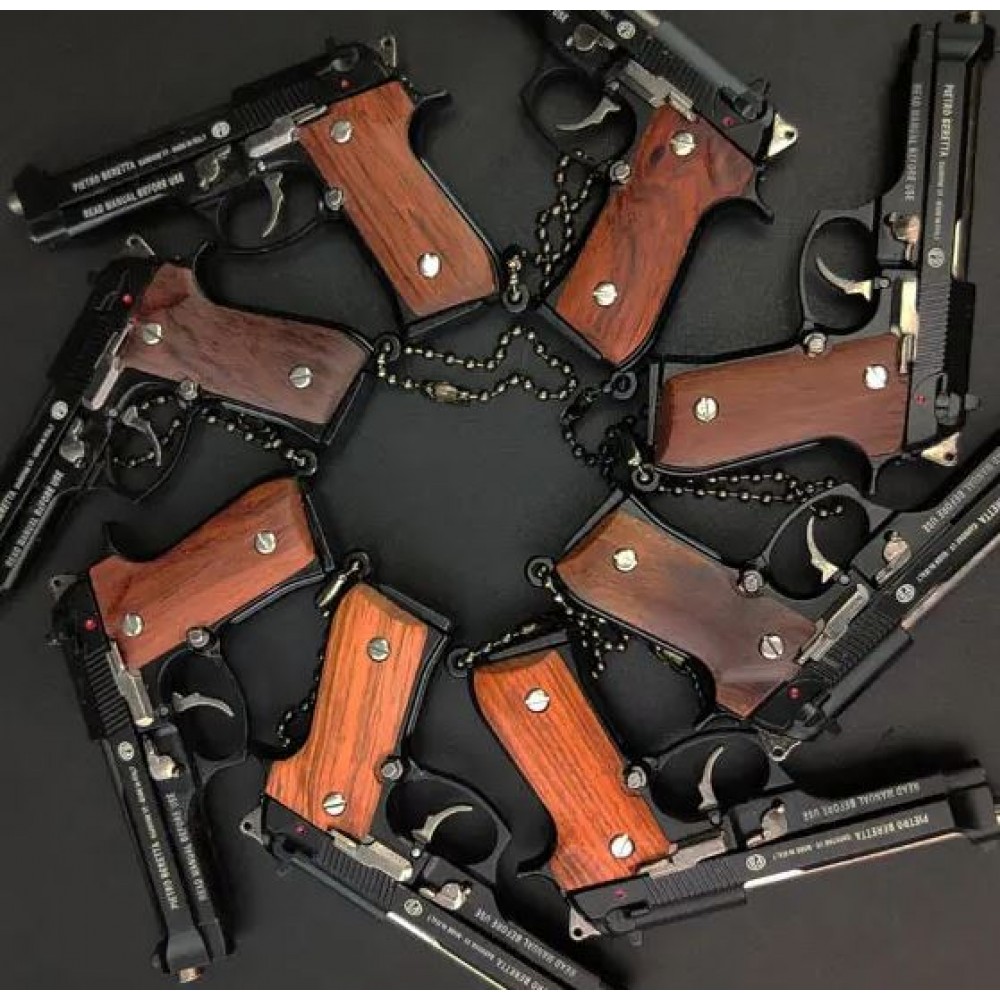 Porte-clés premium pistolet Beretta ultra réaliste avec poignée en